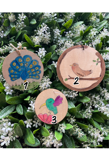 Illustration en bois "Oiseaux”