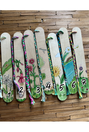 Marque-page bois "Fleurs"