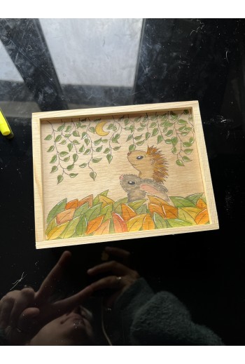 Boite en bois "Lapin...