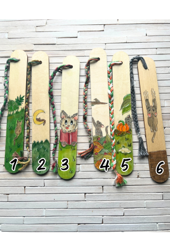 Marque-page bois "Chat"