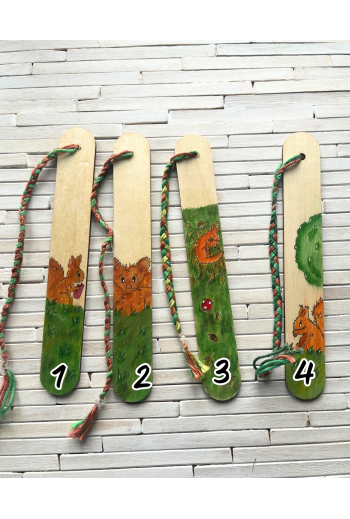 Marque-page bois "Ecureuil"